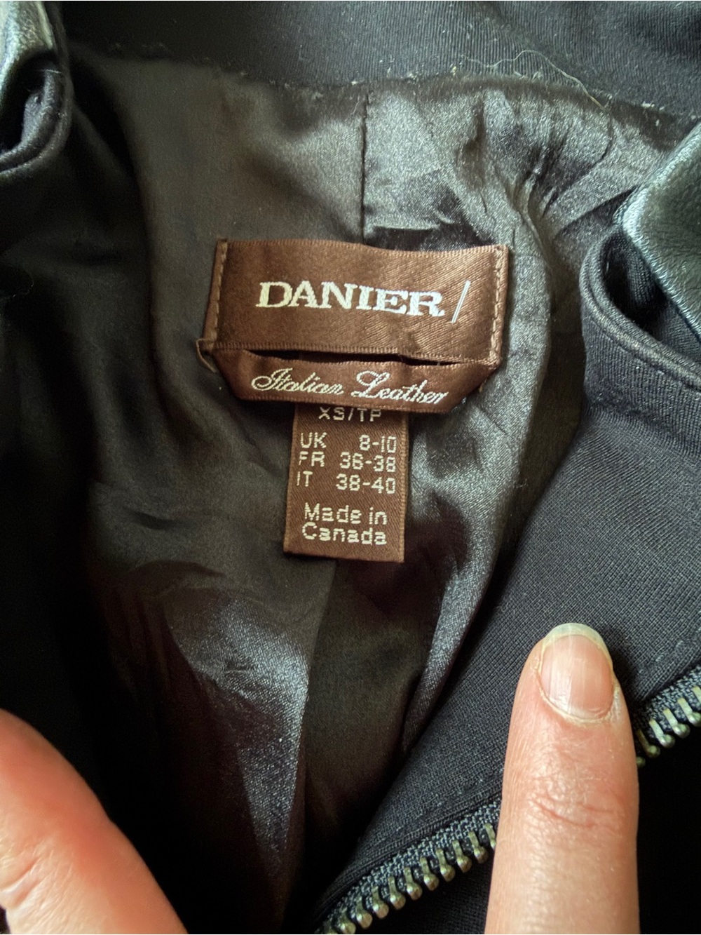 Danier Black Zip-Up Jacket with Leather Sleeves - Picture 8 of 13